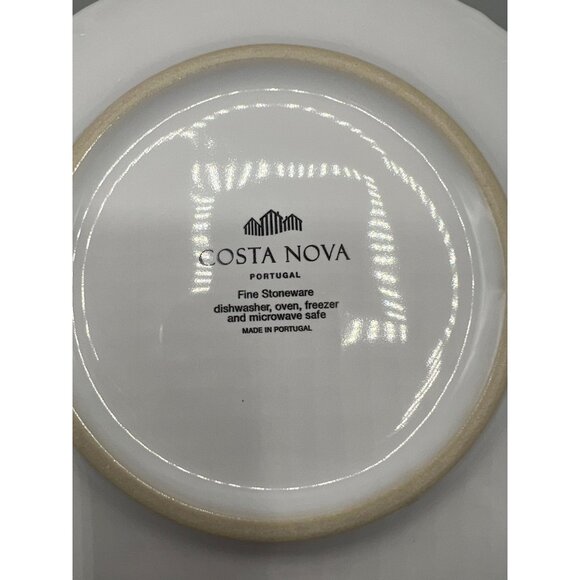 Costa Nova Set Of 4 Beaded Appetizer Plates White Portugal Stoneware 6.5-Inch - Picture 4 of 8